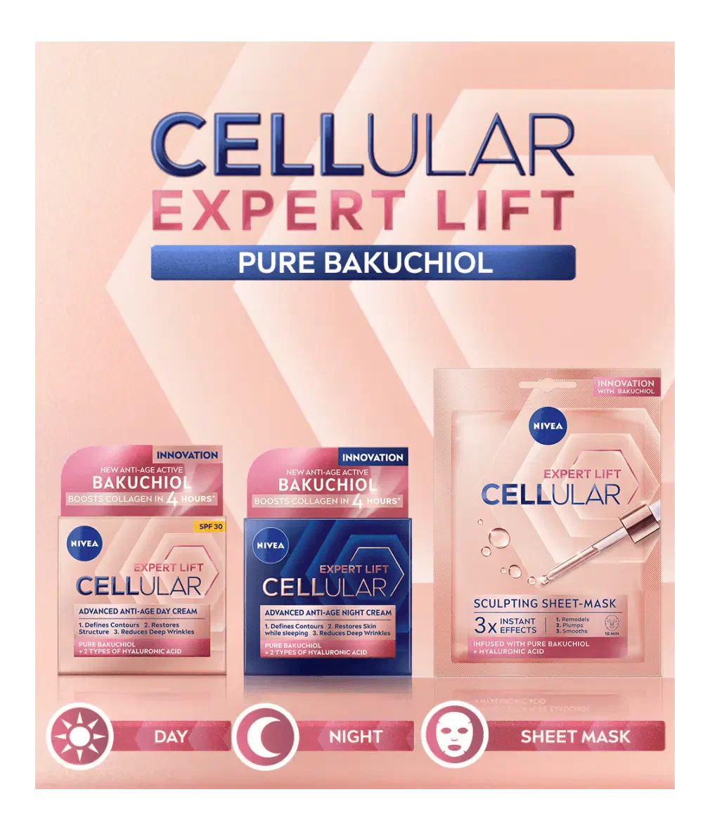 Nivea Cellular Expert Lift Pure Bakuchiol + HA Anti-Age Night Face Cream 50ml / 1.7 fl oz