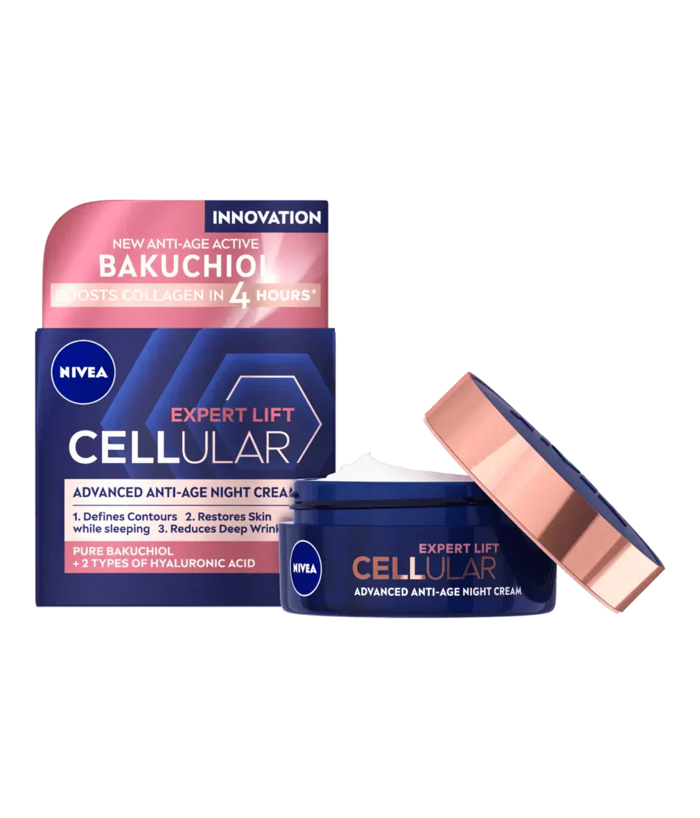 Nivea Cellular Expert Lift Pure Bakuchiol + HA Anti-Age Night Face Cream 50ml / 1.7 fl oz
