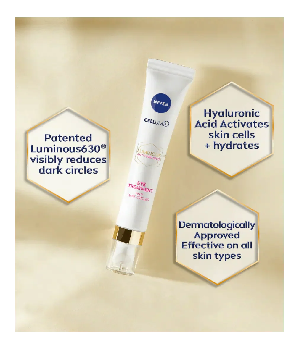 Nivea Cellular Luminous 630 Anti-Dark Circle SPF50 Eye Cream  15ml / 0.5 fl.oz - 3 Pack