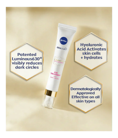 Nivea Cellular Luminous 630 Anti-Dark Circle SPF50 Eye Cream  15ml / 0.5 fl.oz - 4 Pack