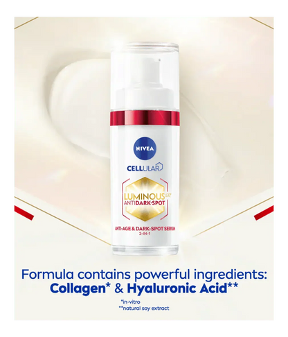 Nivea Luminous 630 Anti-Age &amp; Dark Spot 2-in-1 Serum with Collagen Booster 30ml / 1 fl.oz
