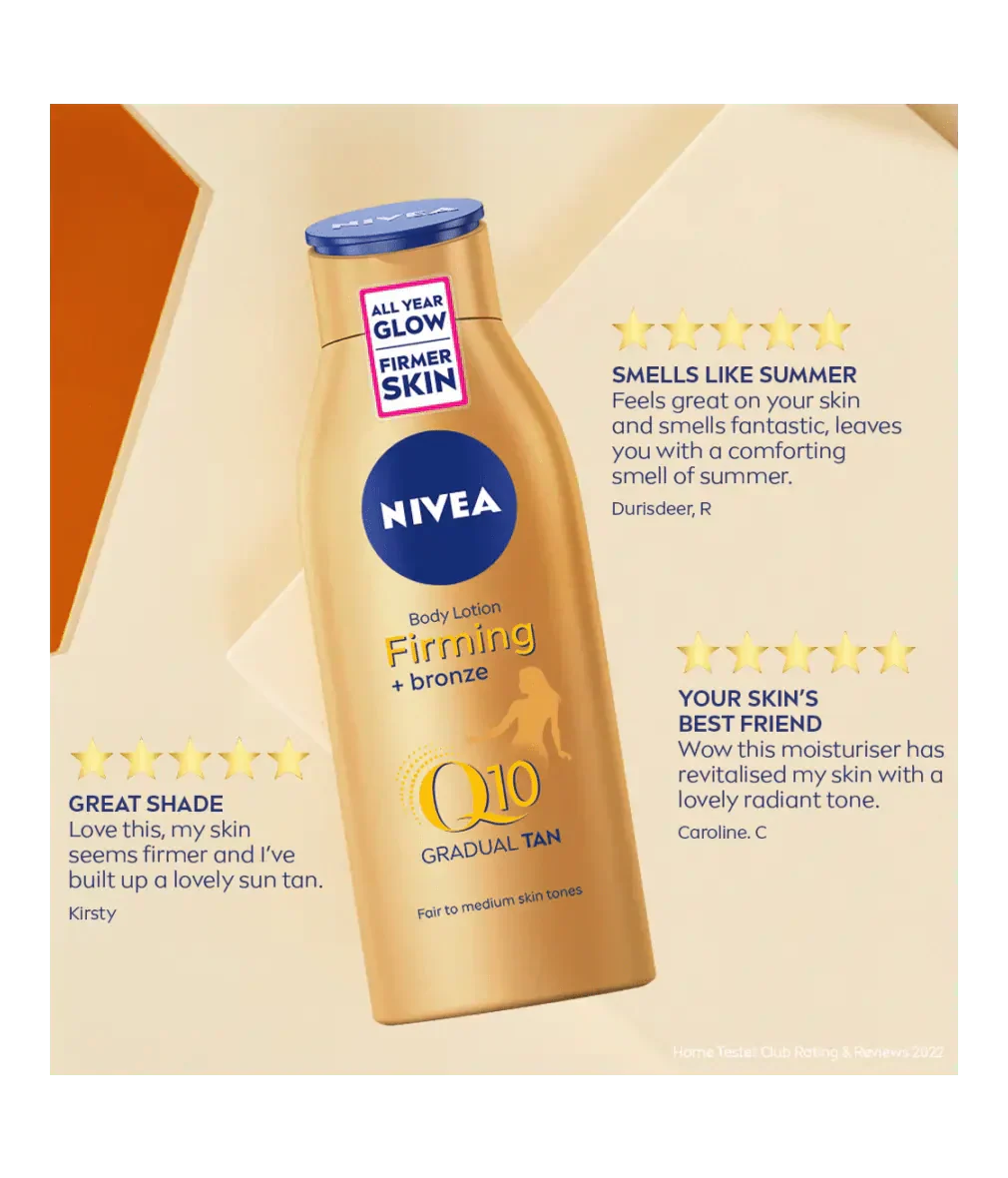 Nivea Q10 Gradual Tan Body Moisturiser Fair to Medium 200ml / 6.8 fl oz - 3 Pack