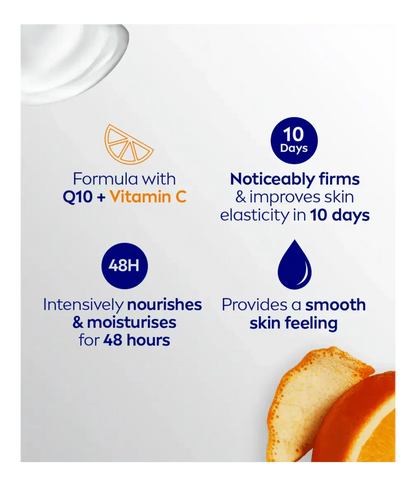 Nivea Q10 + Vitamin C Firming Body Lotion for Dry Skin 400ml / 13.5 fl oz - 2 Pack