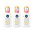 Nivea Sun Kids Sensitive Protect SPF 50+ Sun Lotion Spray 200ml / 6.8 fl.oz - 3 Pack