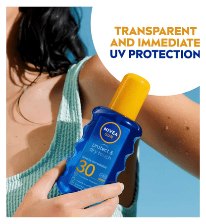 Nivea Sun Protect &amp; Dry Touch Sun Cream Spray SPF30 200 ml / 6.8 fl.oz - 3 Pack