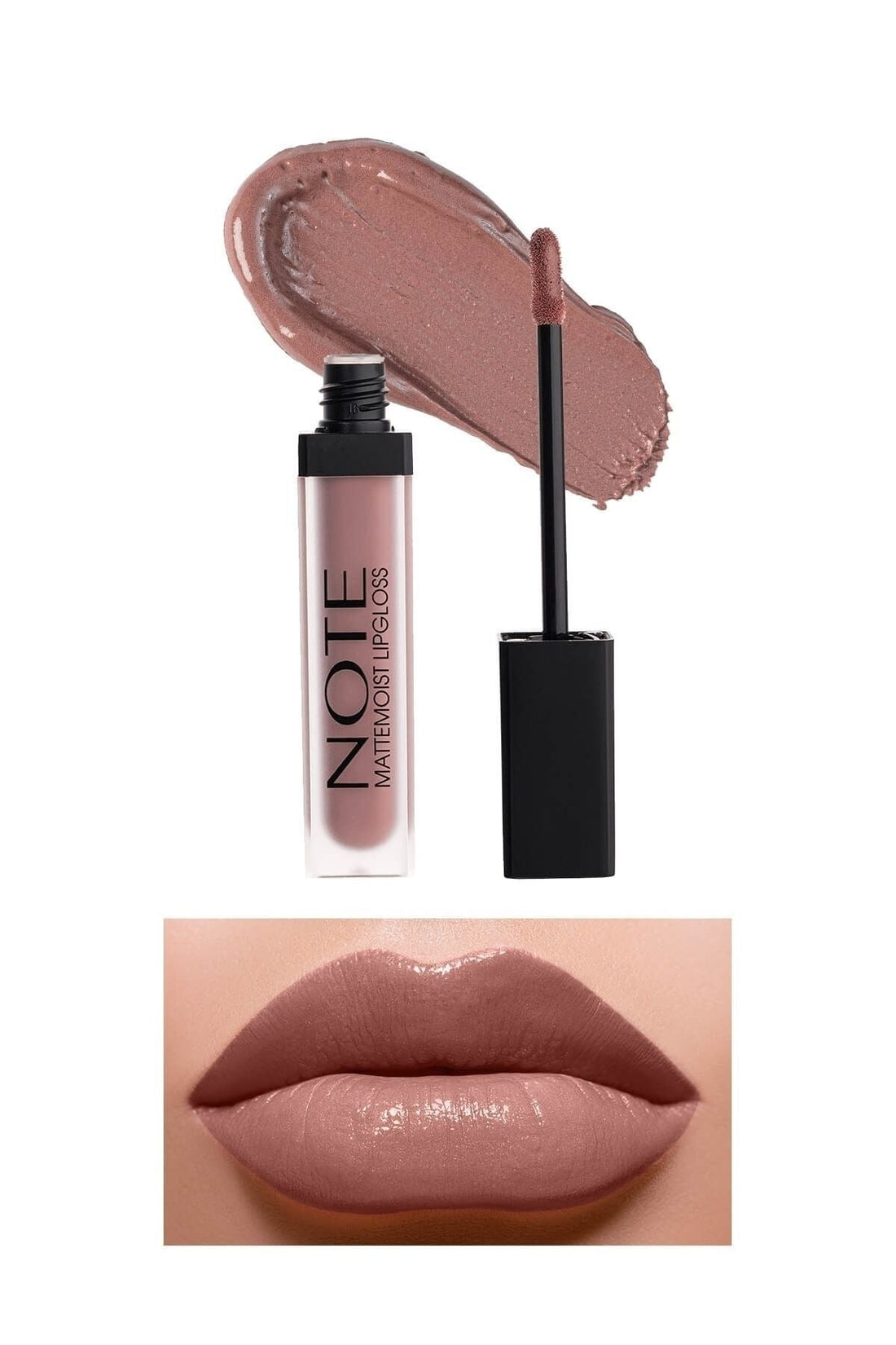 Note Cosmetics Mattemoist Lipgloss Semi Matte Satin Finish Liquid Lipstick-401 Mat Nude