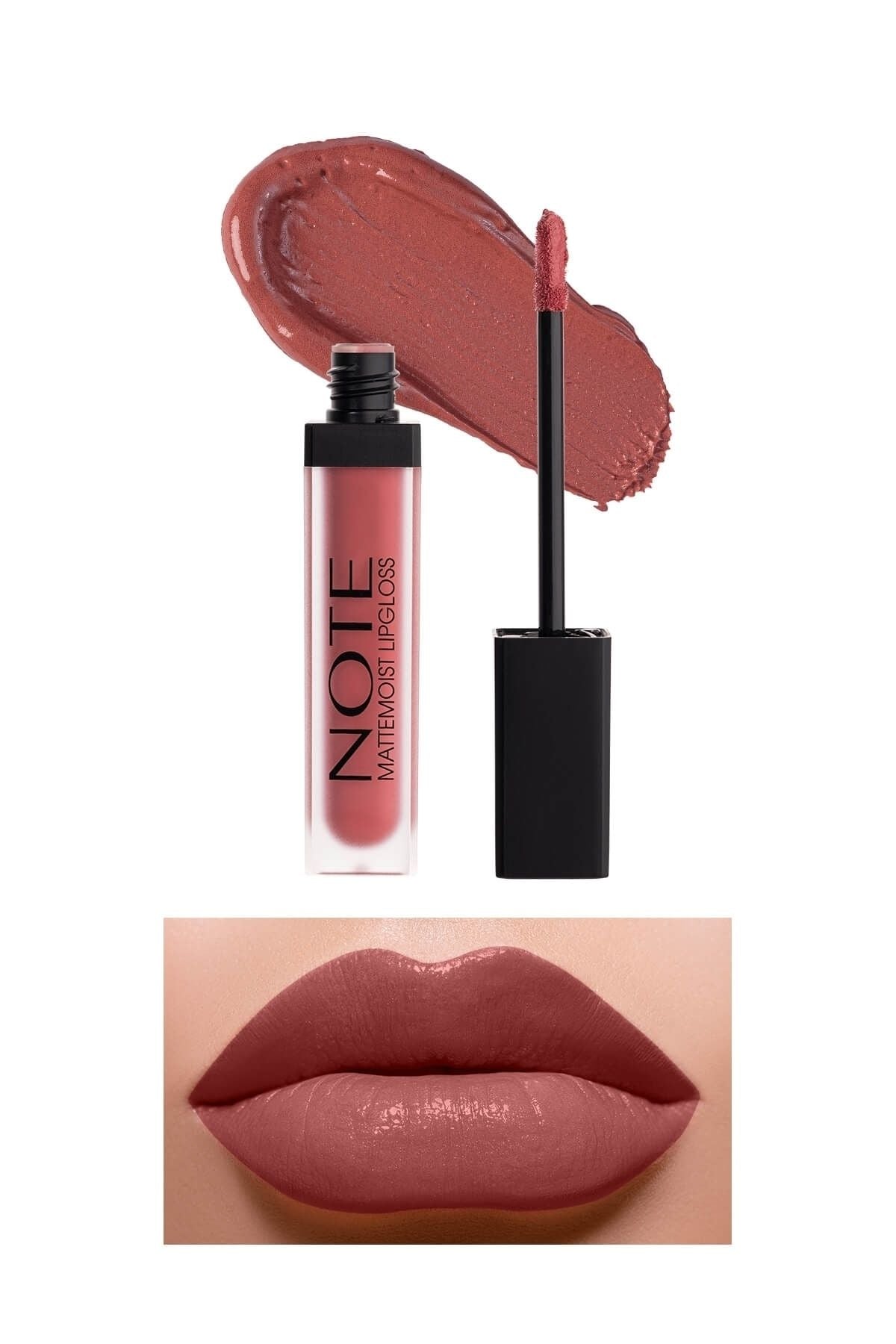 Note Cosmetics Mattemoist Lipgloss Semi Matte Satin Finish Liquid Lipstick-409 Angel
