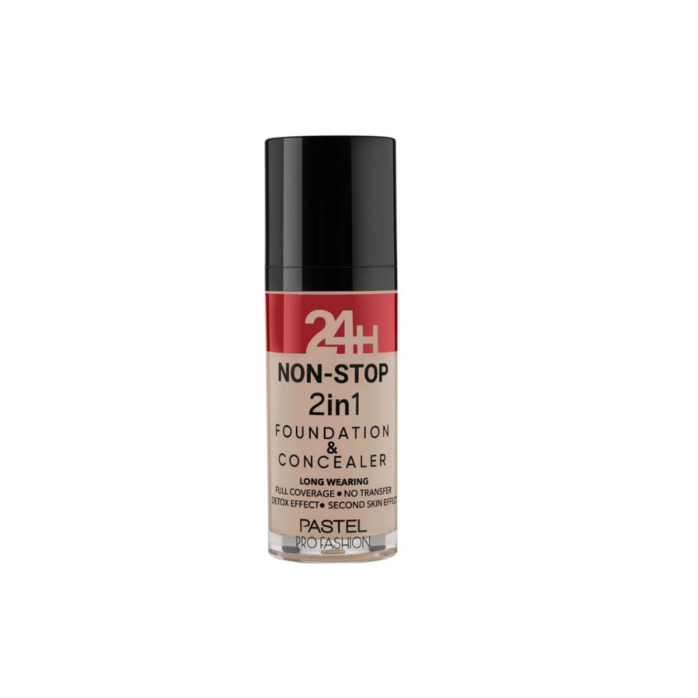 Pastel 24H Non-Stop 2in1 Foundation &amp; Concealer - 602 Light Porcelain