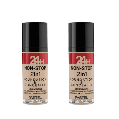 Pastel 24H Non-Stop 2in1 Foundation &amp; Concealer - 603 Ivory 2 Pack