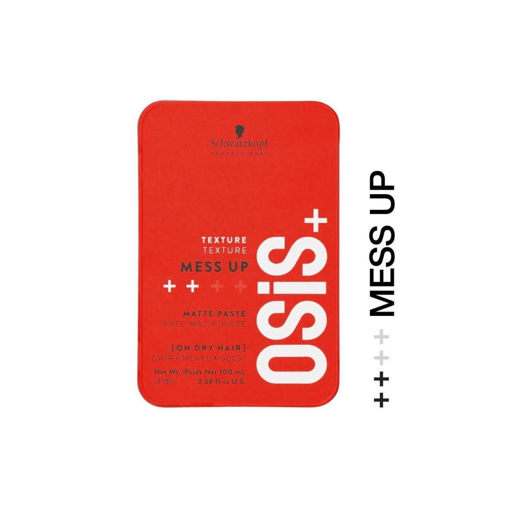 Schwarzkopf Osis Mess Up Matte Styling Gum Paste 100ml | Medium Hold Matte Look Easy Shape Flexible Wax