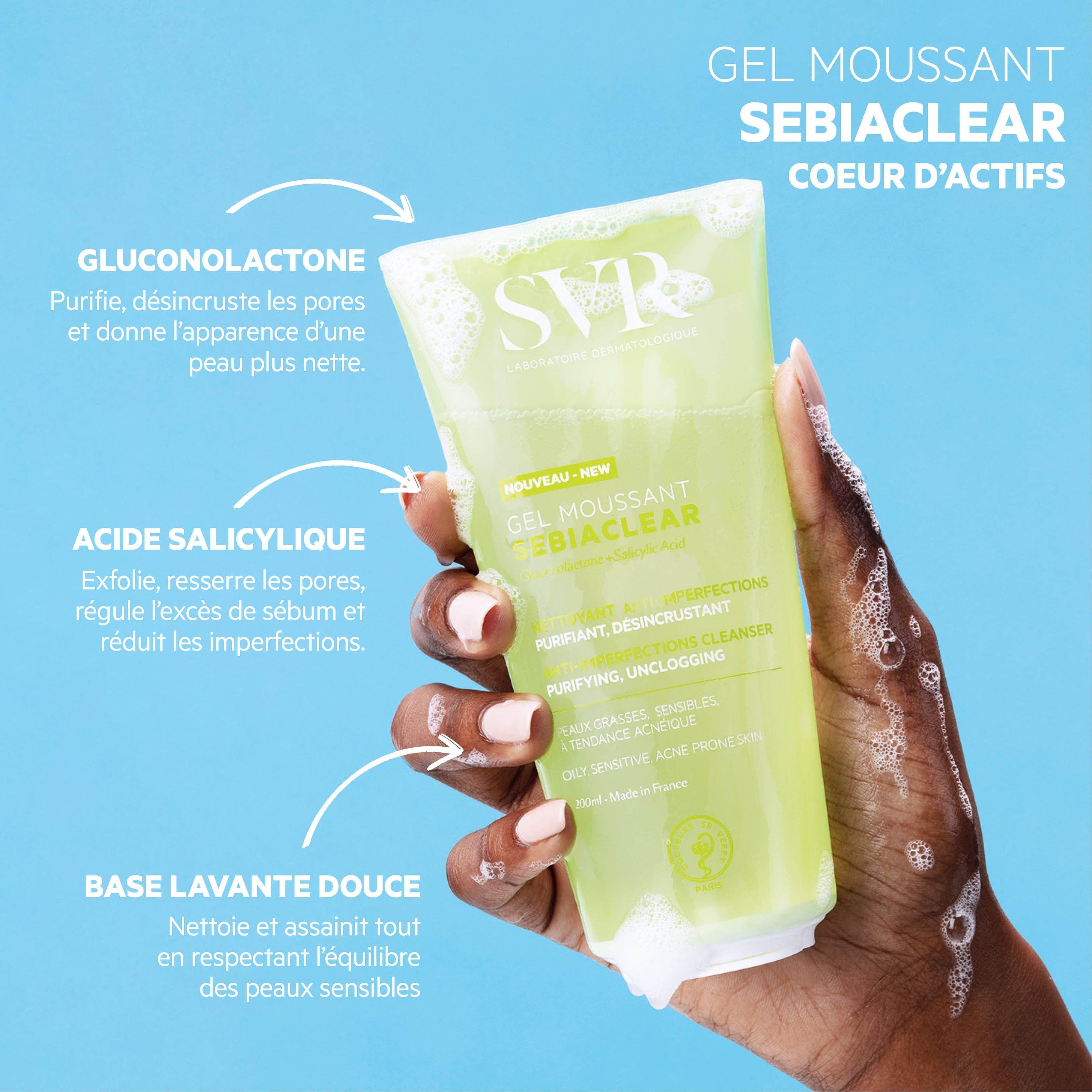 Svr Sebiaclear Facial Cleansing Gel Moussant 200 ml