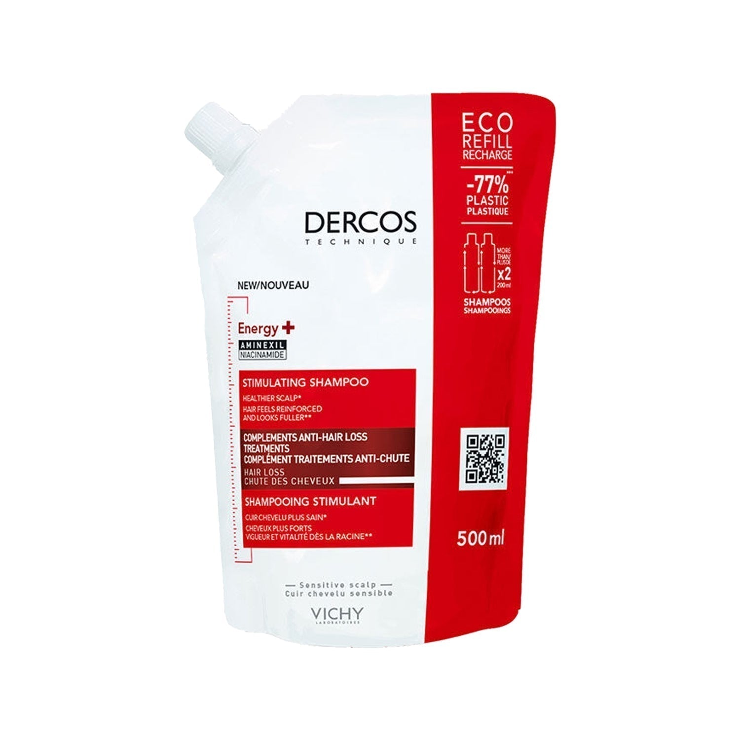 Vichy Dercos Energising Anti Hair Loss Shampoo Refill 500 ml
