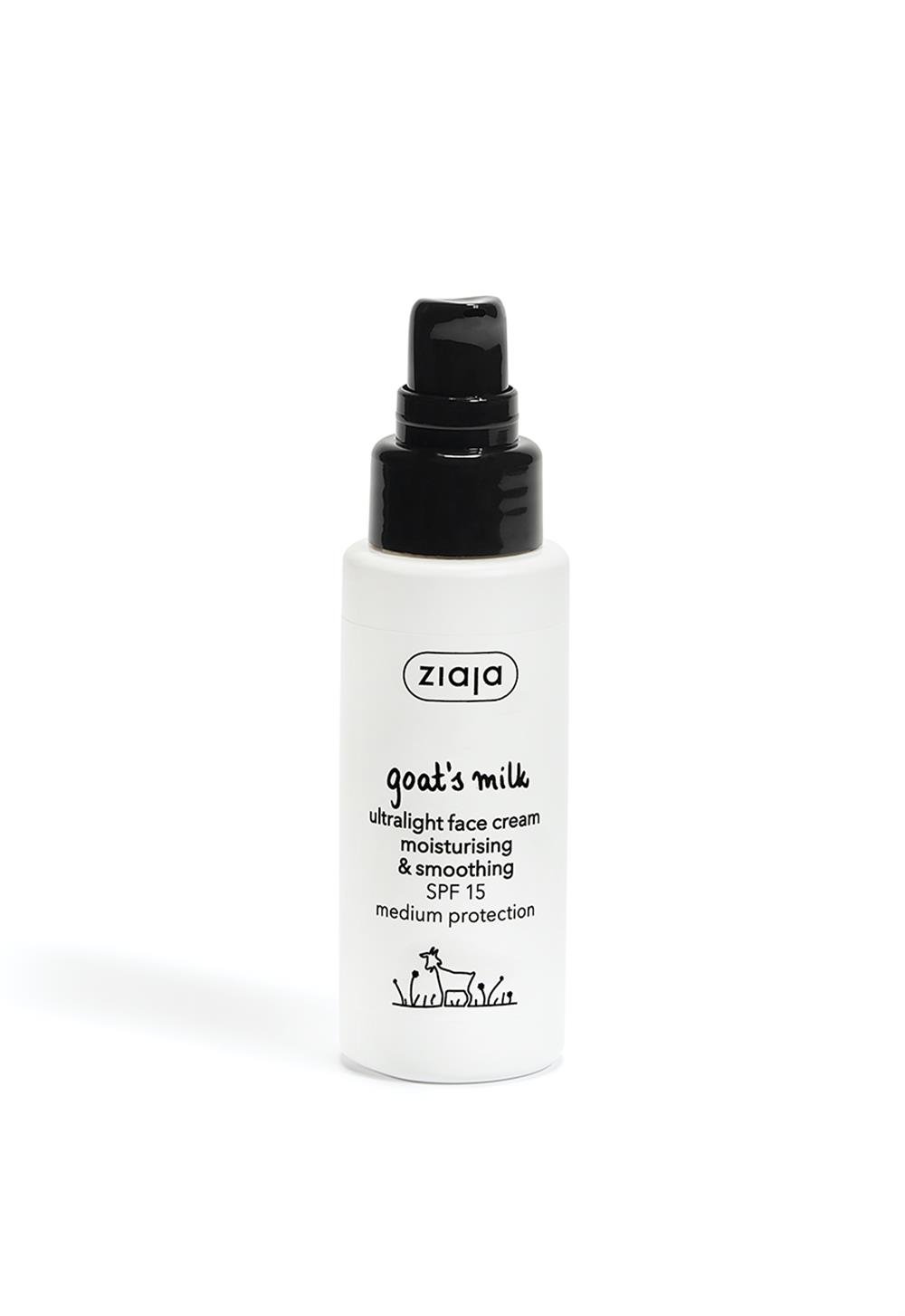 Ziaja Goat Milk Fast Absorbing Moisturizing and Soothing Face Cream SPF 15 50 ml